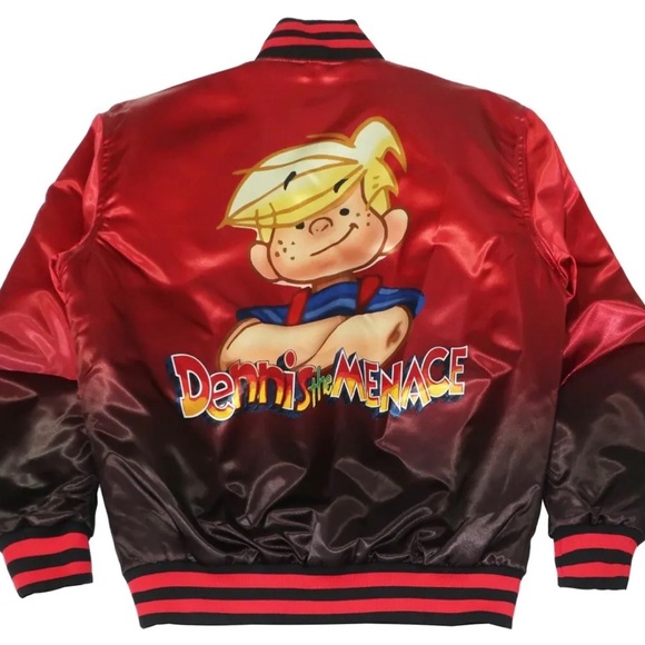 Dennis The Menace Men's Headgear Classics Gradient Satin Jacket. NWT - Picture 5 of 5